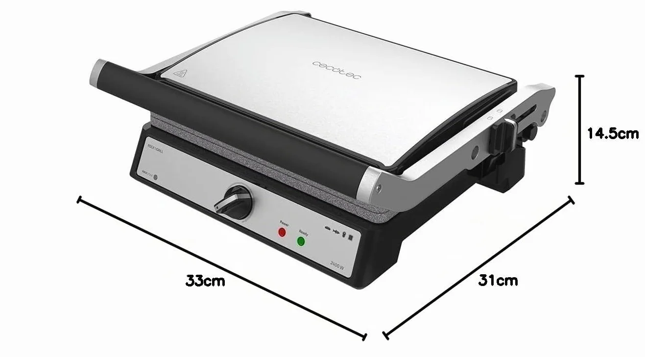 Cecotec Rock´n Grill 2400 Ultra Rapid 2400 W Rivestimento in pietra RockStone apertura 180º piastra superiore galleggiante
