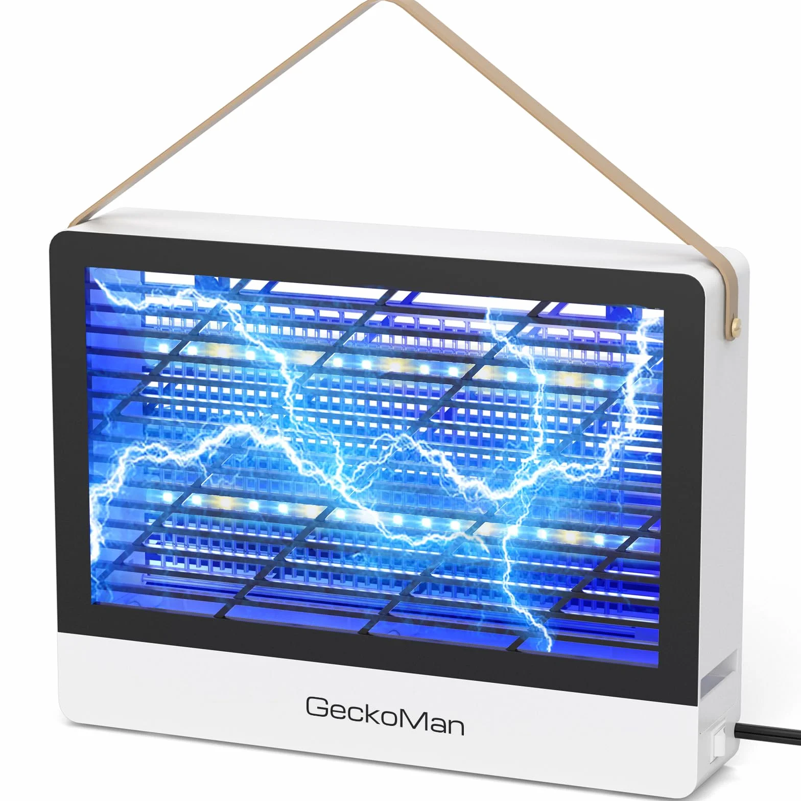 GeckoMan LED Lampada Antizanzare Zanzariera Elettrica Ammazza Acchiappa Zanzare Mosche Elettrico Interno, Tubo Ibrido Risparmio Attrazione Max • 10 Anni Vita, Alta Tensione Istantanea