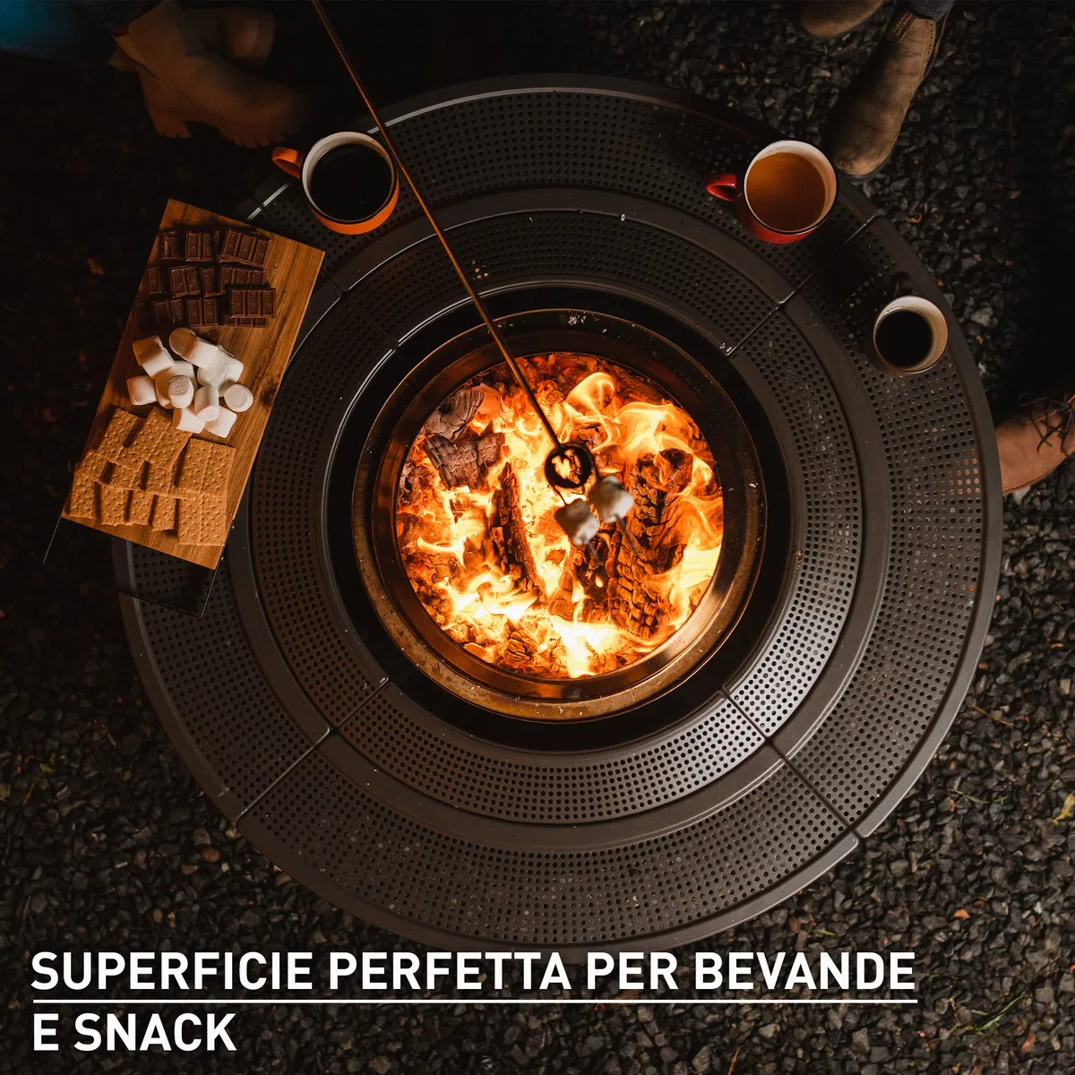 Solo Stove Tavolo Surround per braciere, piccolo | Rialzo per bracieri a legna Ranger e Bonfire, acciaio verniciato a polvere/Tessuto per esterni resistente ai raggi UV, dimensioni (hxd): 51 x 107 cm
