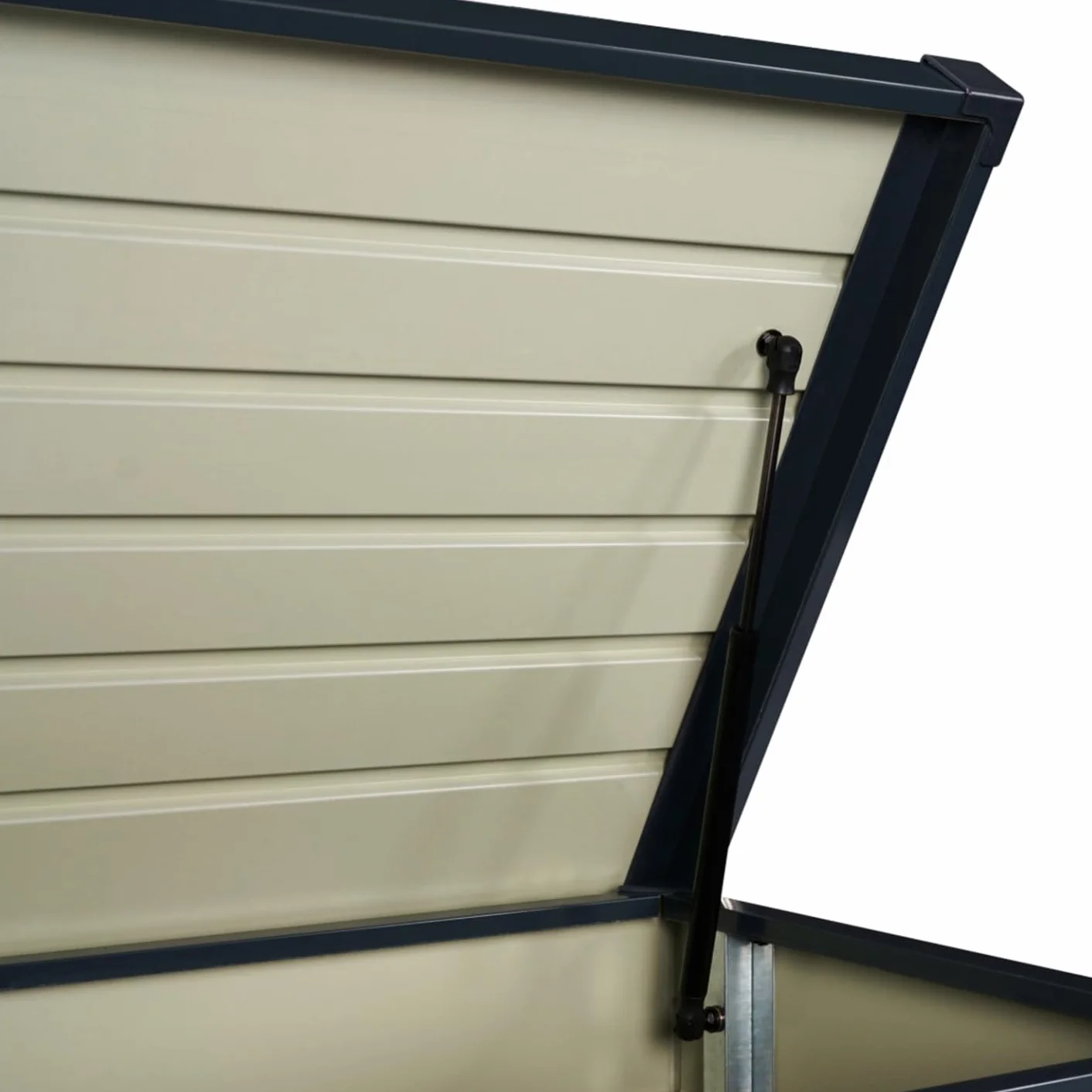 IDMarket - Baule Contenitore Metallico con Serratura Grigio Antracite per Giardino 200L