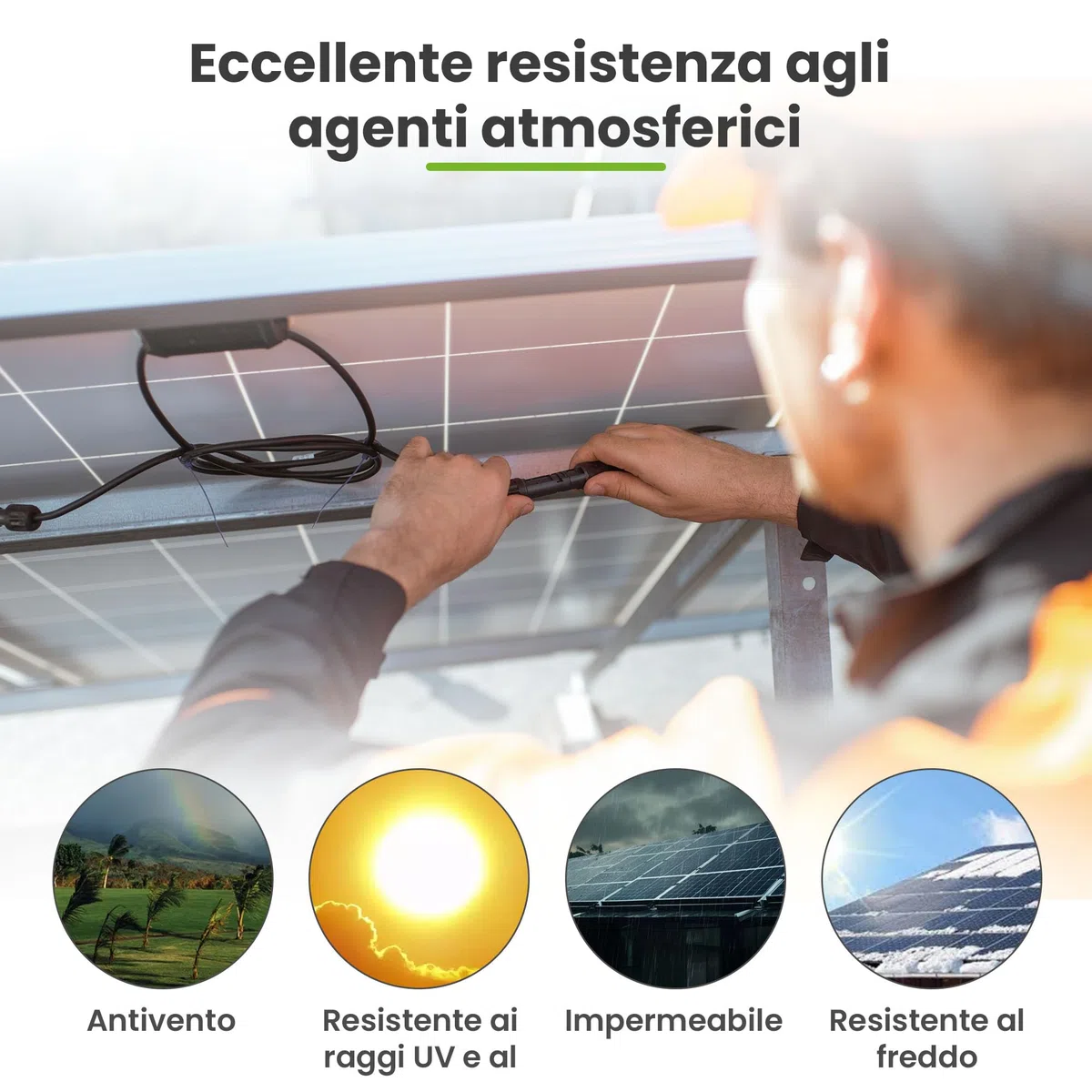 Offgridtec Cavo solare 2x6mm², cavo PV bipolare per impianti fotovoltaici, design flessibile e separabile, rame stagnato con isolamento XLPO, resistente a calore e intemperie, DC, 20 m
