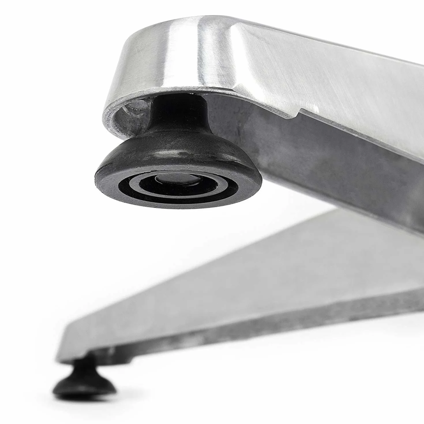BAKAJI Tavolino In Alluminio Per Esterno 60 x 60 cm Con Altezza Regolabile 70/110 cm Tavolo Bistrot Ripiano TOP in Acciaio Inox Quadrato Per Bar Casa Giardino Ristorante Silver