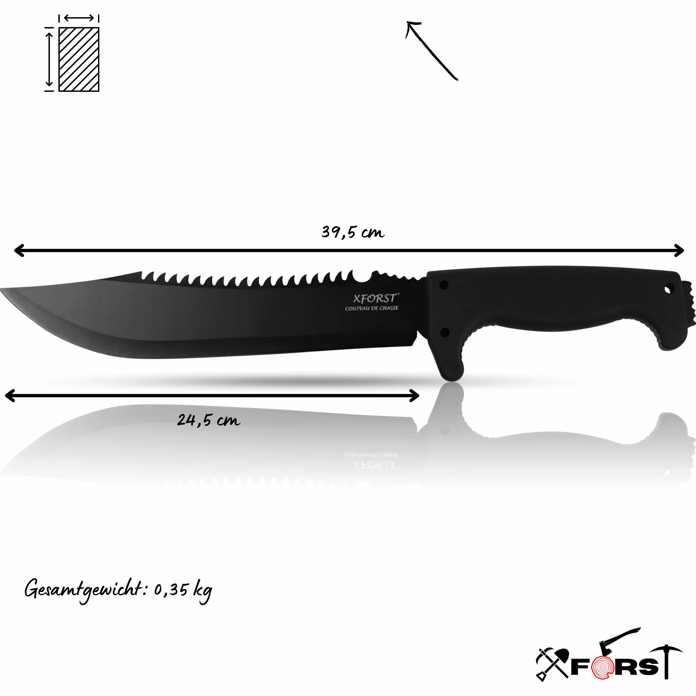 Xforst Ascia Accetta X-TM2 Coltello X-Mrec da giardino outdoor Lama Fissa Impugnatura Antiscivolo Gomma