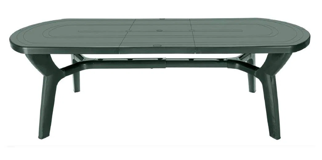Green Boheme Pagoda, Tavolo ovale con prolunga, verde, 230/180 x 90 cm