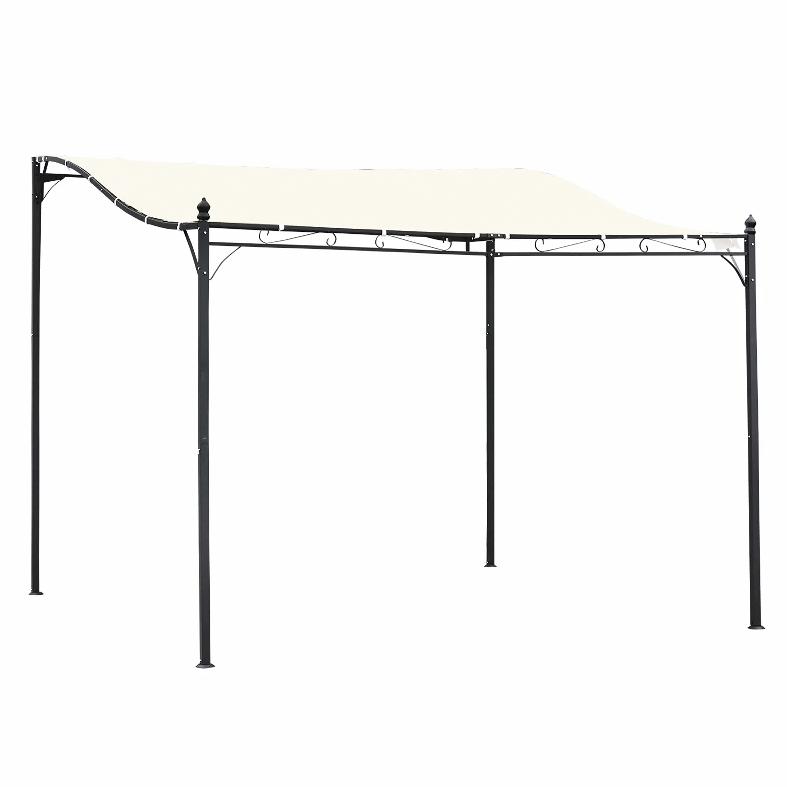 Outsunny Gazebo Pergola 3x3m Esterno Tenda Impermeabile Crema