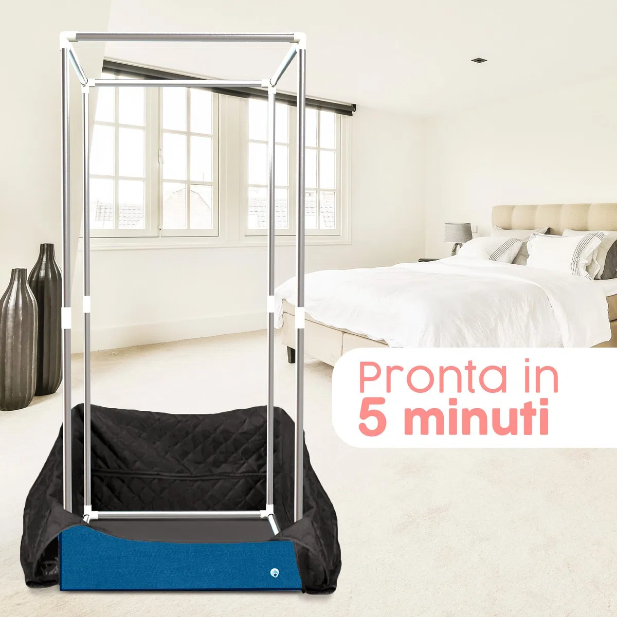 Adamson Sauna Portatile a Vapore 1000W 2.6L Vasca Sauna da Casa Sedia Telecomando Massaggiatore Pedale Tappettino Antiscivolo Blu
