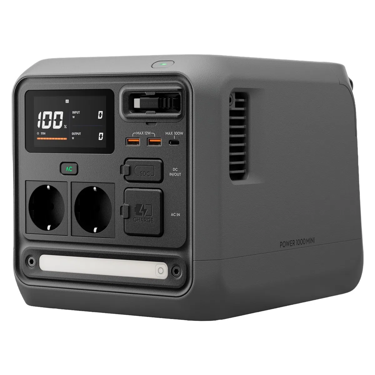 DJI Power 1000 Mini stazione di alimentazione portatile, batteria LFP 1008 Wh, dimensioni compatte, potenza max di 1000 W, ricarica da 0% a 80% in 58 minuti, generatore elettrico per casa e campeggio