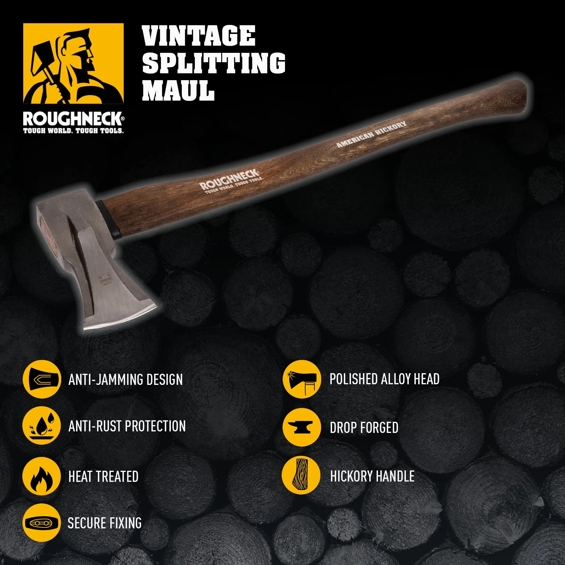 Roughneck ROU65678 FSC American Hickory Maul 2.0kg