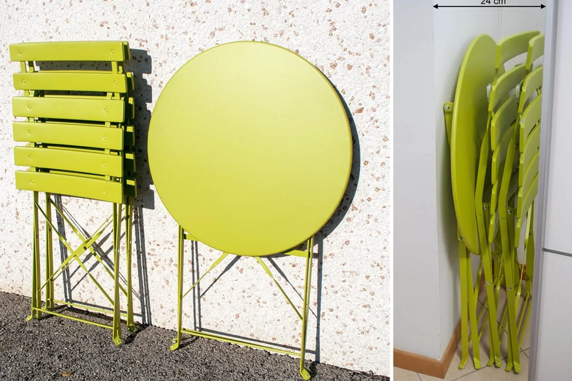 SAMIRA Set Tavolo e Sedie da Giardino Pieghevoli Esterno Mod. Positano