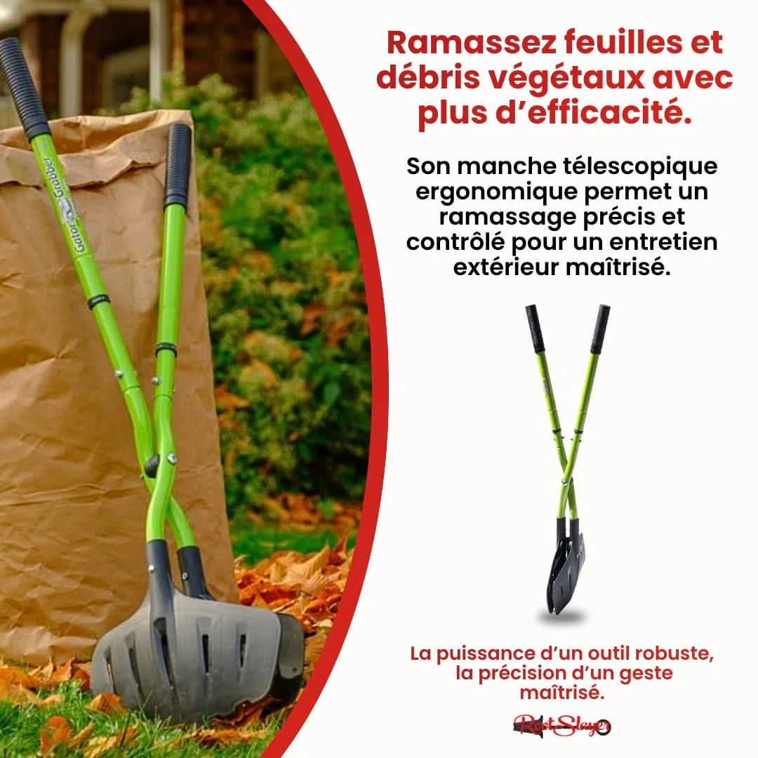 Venteo - Pinza Multifunzione Raccogli fogli XXL Rootslayer | Manico telescopico anti-corrosione e ganasce in polifibra | Pinze per raccogliere foglie, frutta e rifiuti | Utensili da giardinaggio
