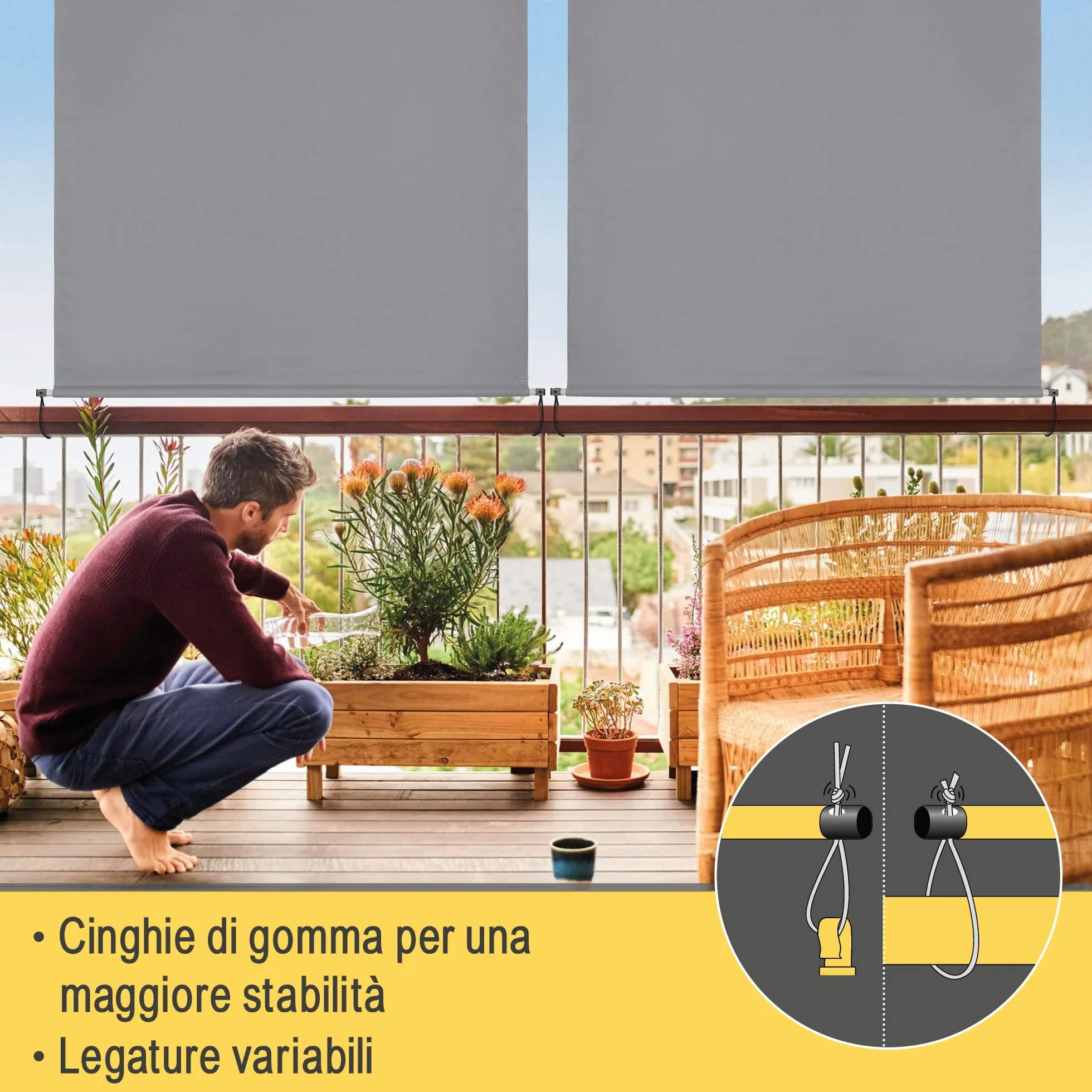 Sol Royal Tenda da sole verticale 180x250 cm MS5 idrorepellente Grigio