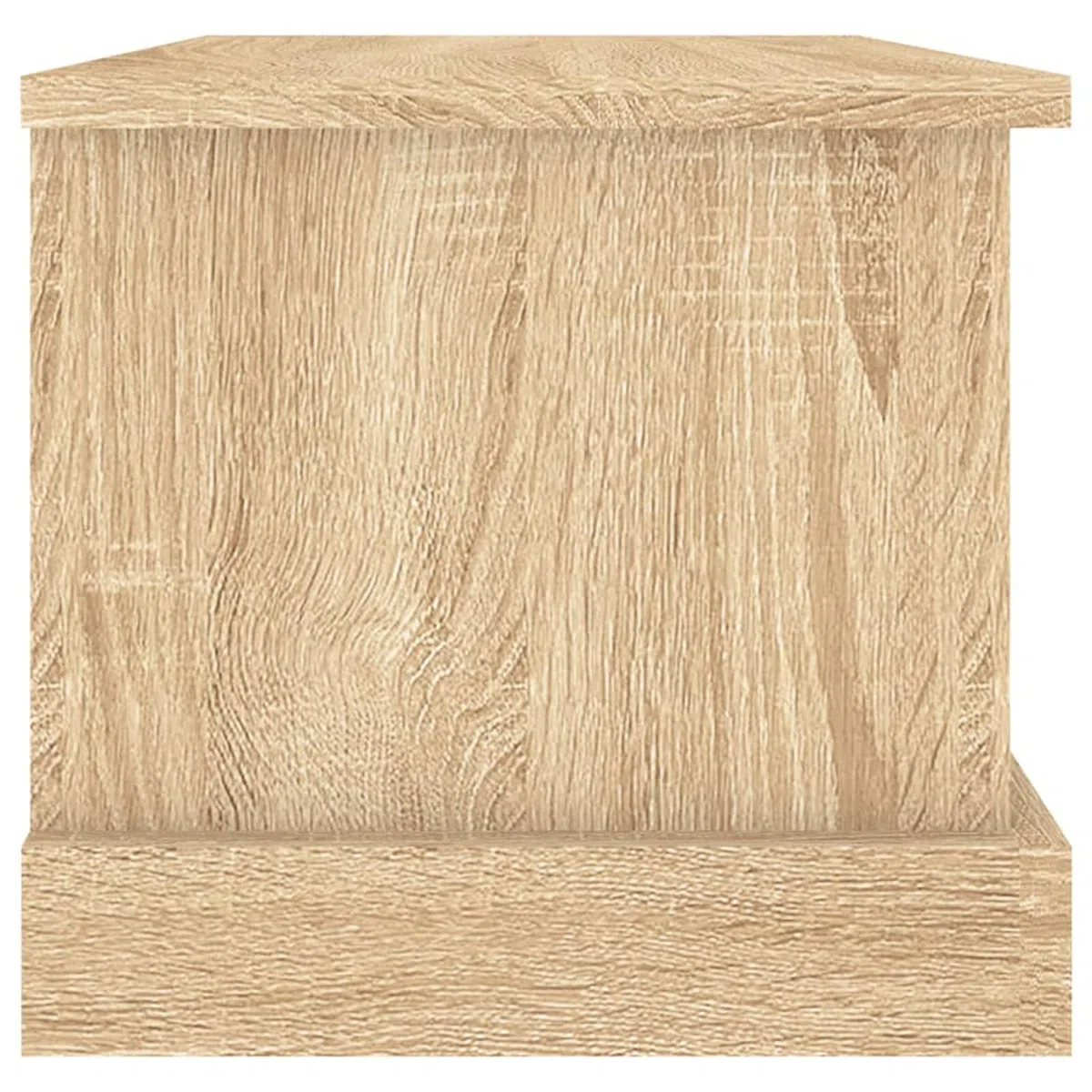 IKAYAA Baule da Esterno in Legno - Rovere Sonoma - 50 x 30 x 28 cm - Cassapanca Contenitore da Esterno - Giardino