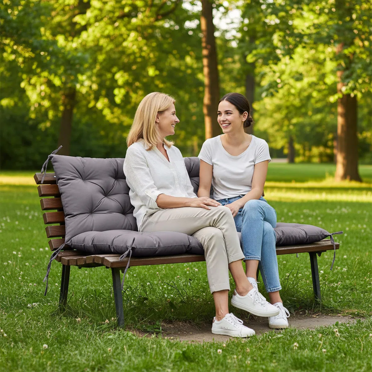 Cuscini per dondolo impermeabili: per panca da giardino a 2/3/4 posti, spessi, con spogliatoio antiscivolo, per mobili da giardino, eleganti decorazioni da giardino (grigio scuro, 120 x 100 cm)