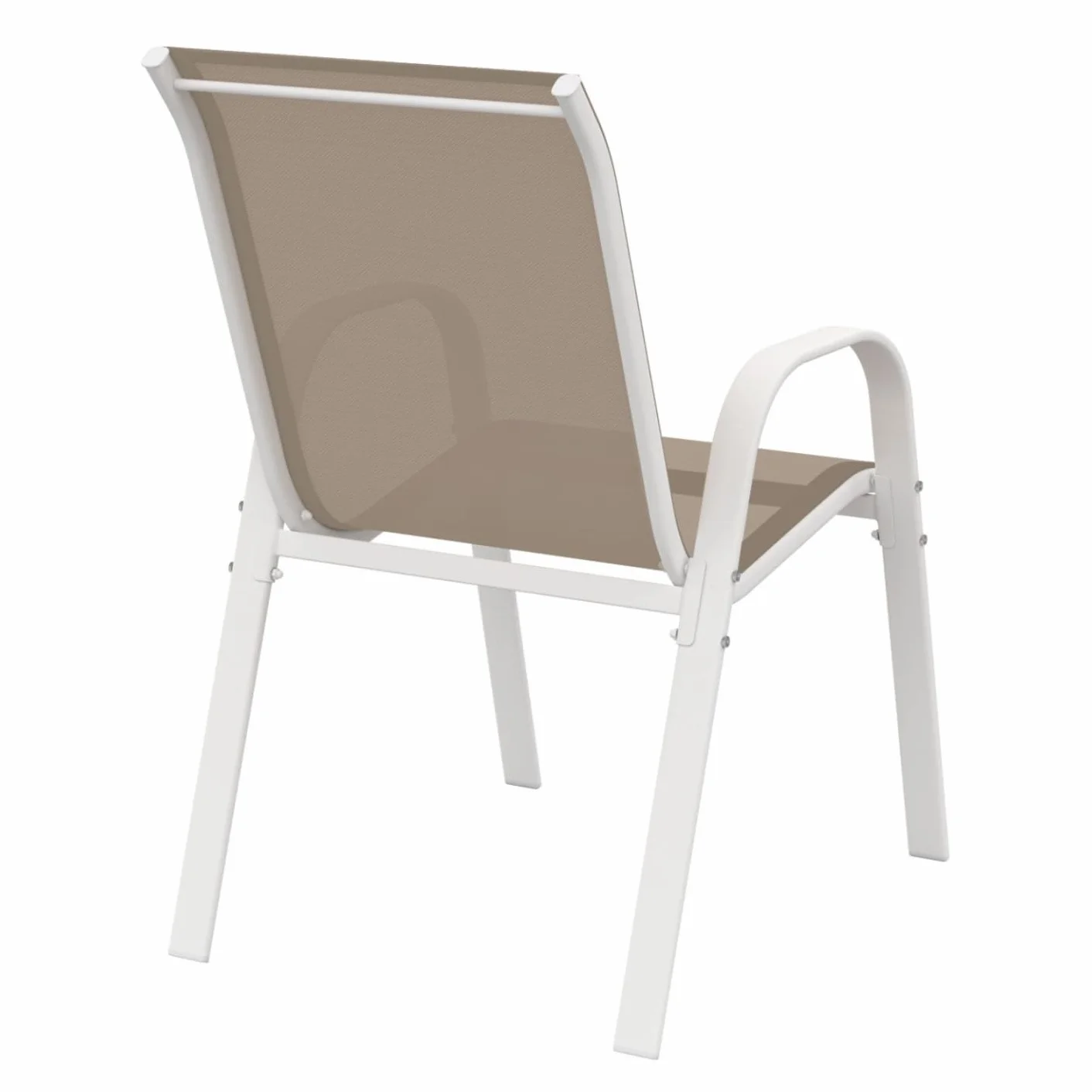 Set di 4 sedie impilabili da giardino LYMA metallo textilene bianco beige