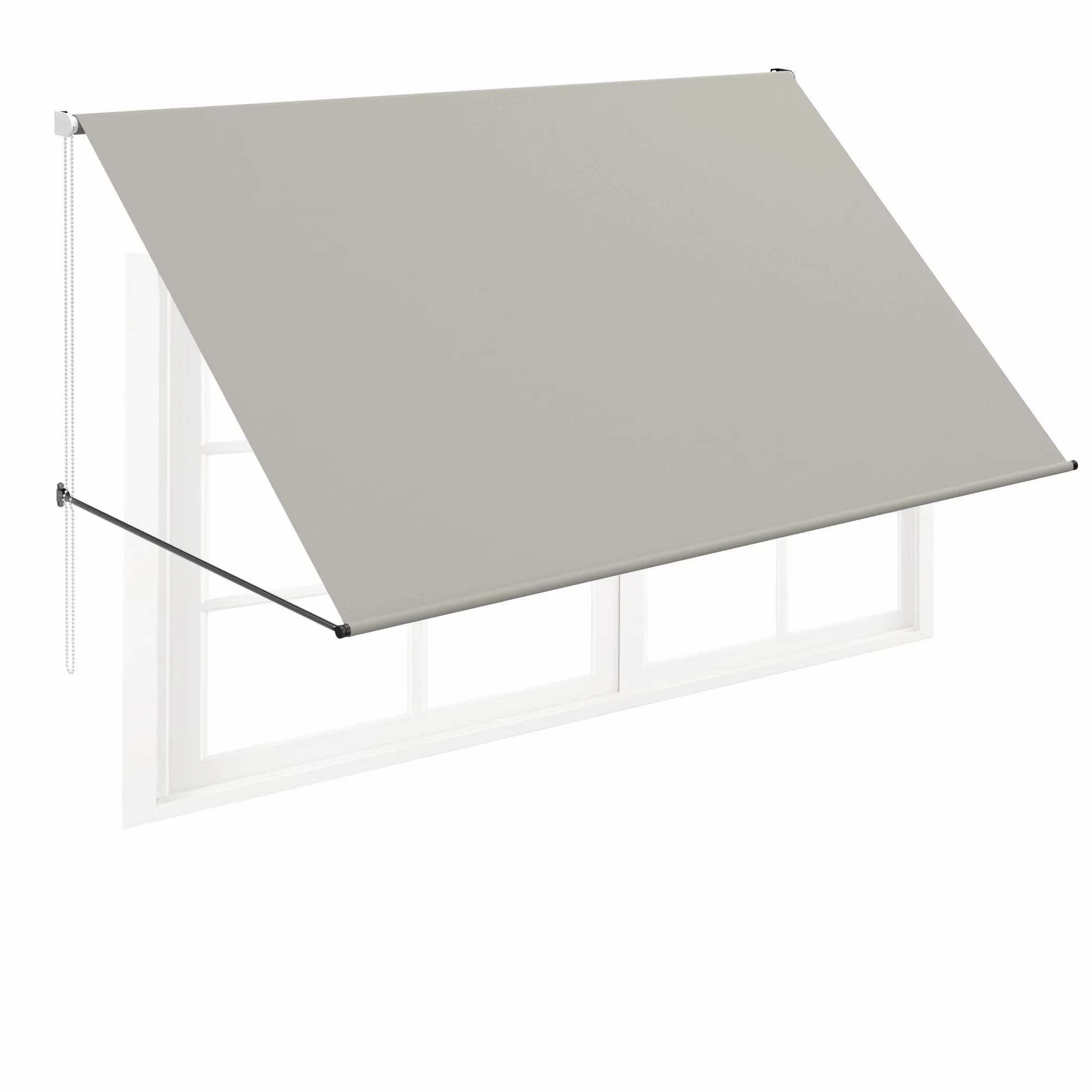 Tenda da sole a braccio snodato retrattile in alluminio 200x145 cm grigio per balcone terrazza finestra