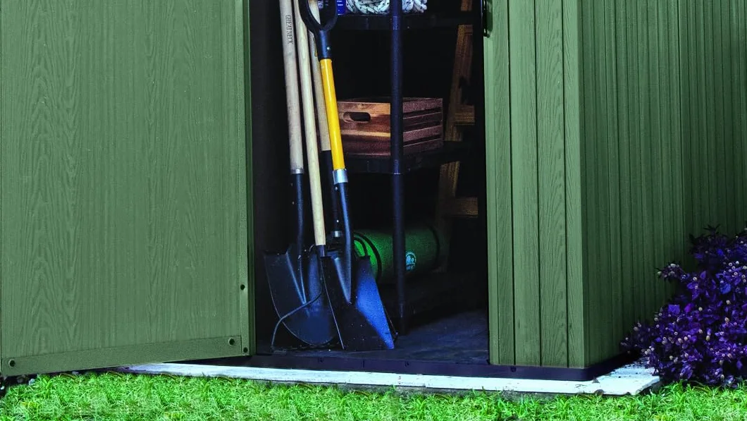 Keter Darwin 4x6 Casetta da Giardino 2 m² Verde Salvia Effetto Legno