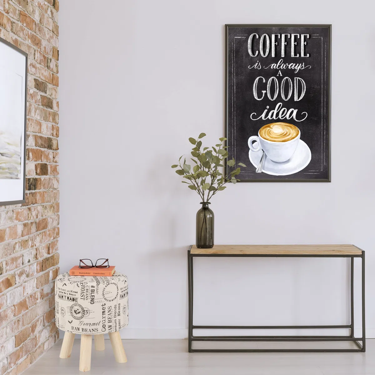 Relaxdays Sgabello Imbottito Design caffè Gambe Legno Poggiapiedi Basso Shabby Chic 38x32 cm Crema