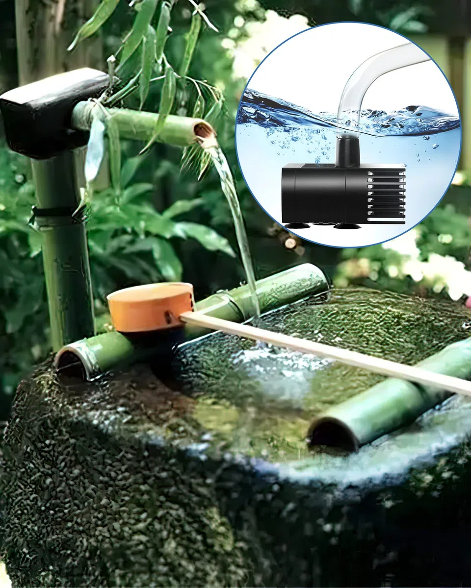 Pompa Solare per Laghetto 3.5W Fontana da Giardino con Tubo 1.2M 5 Ugelli