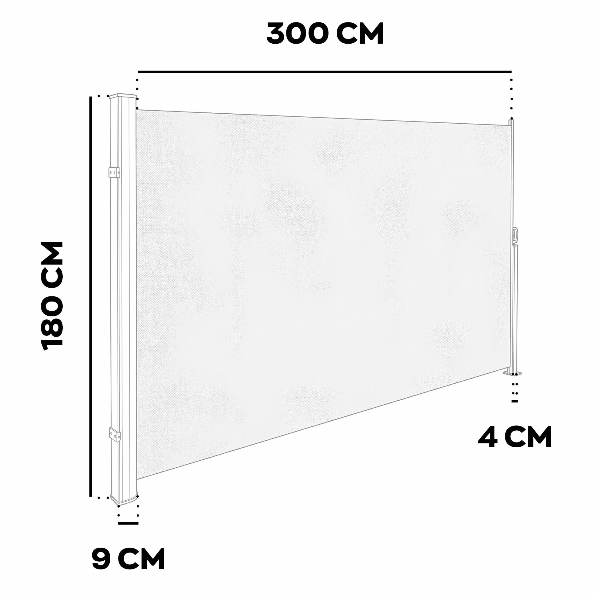 Tenda laterale avvolgibile parasole frangivento 180x300cm alluminio inossidabile separè divisore giardino privacy beige