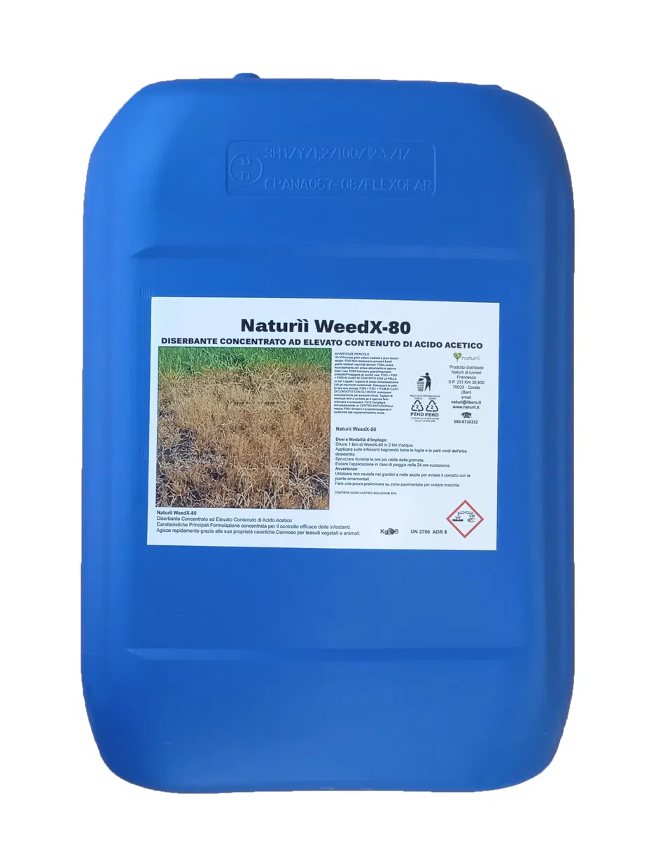 Naturìì WeedX-80 erbicida totale acido acetico 10 kg per viottoli