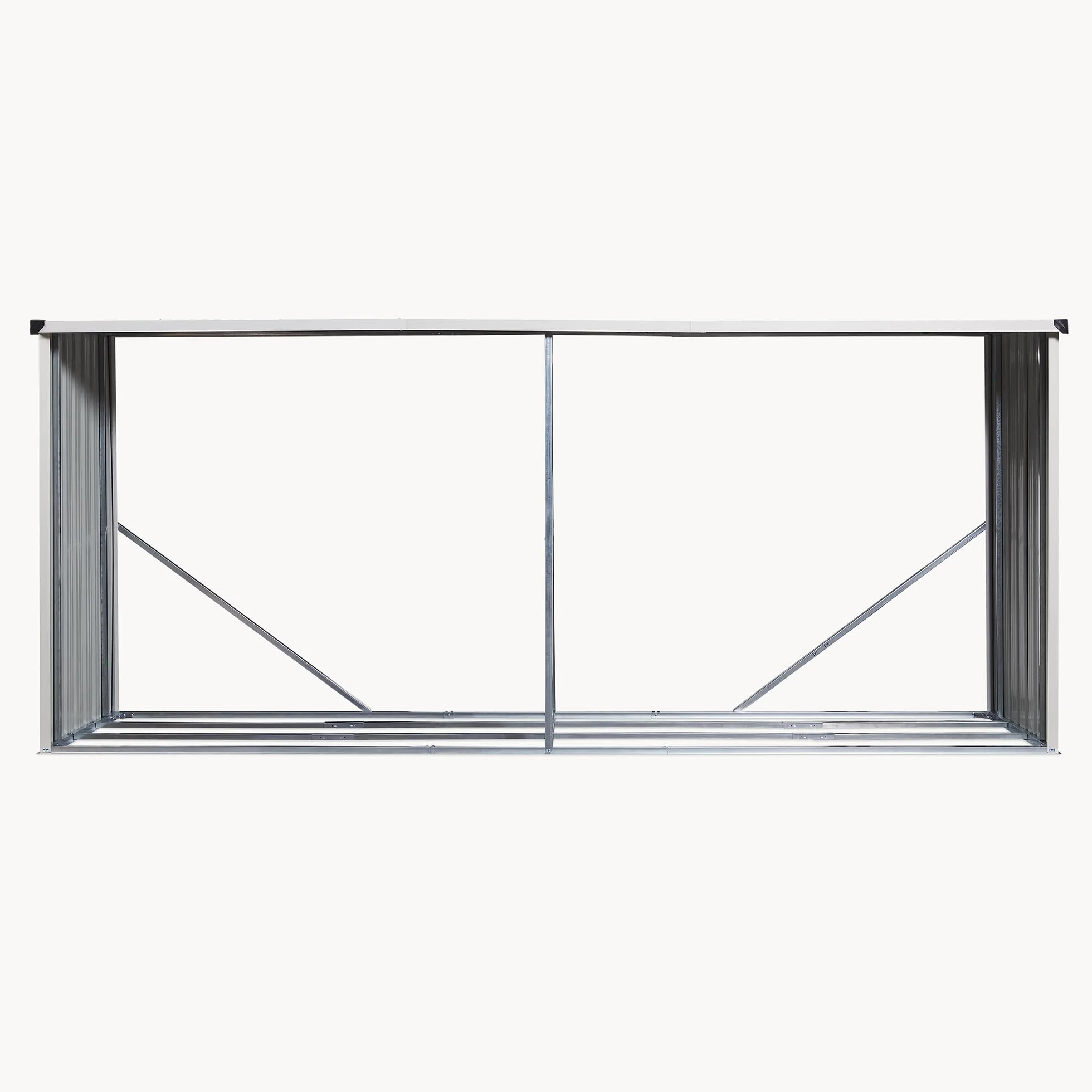 Portalegna da Esterno 352x80x152 cm Antracite Struttura in Acciaio Tettuccio Deposito Legna da Ardere