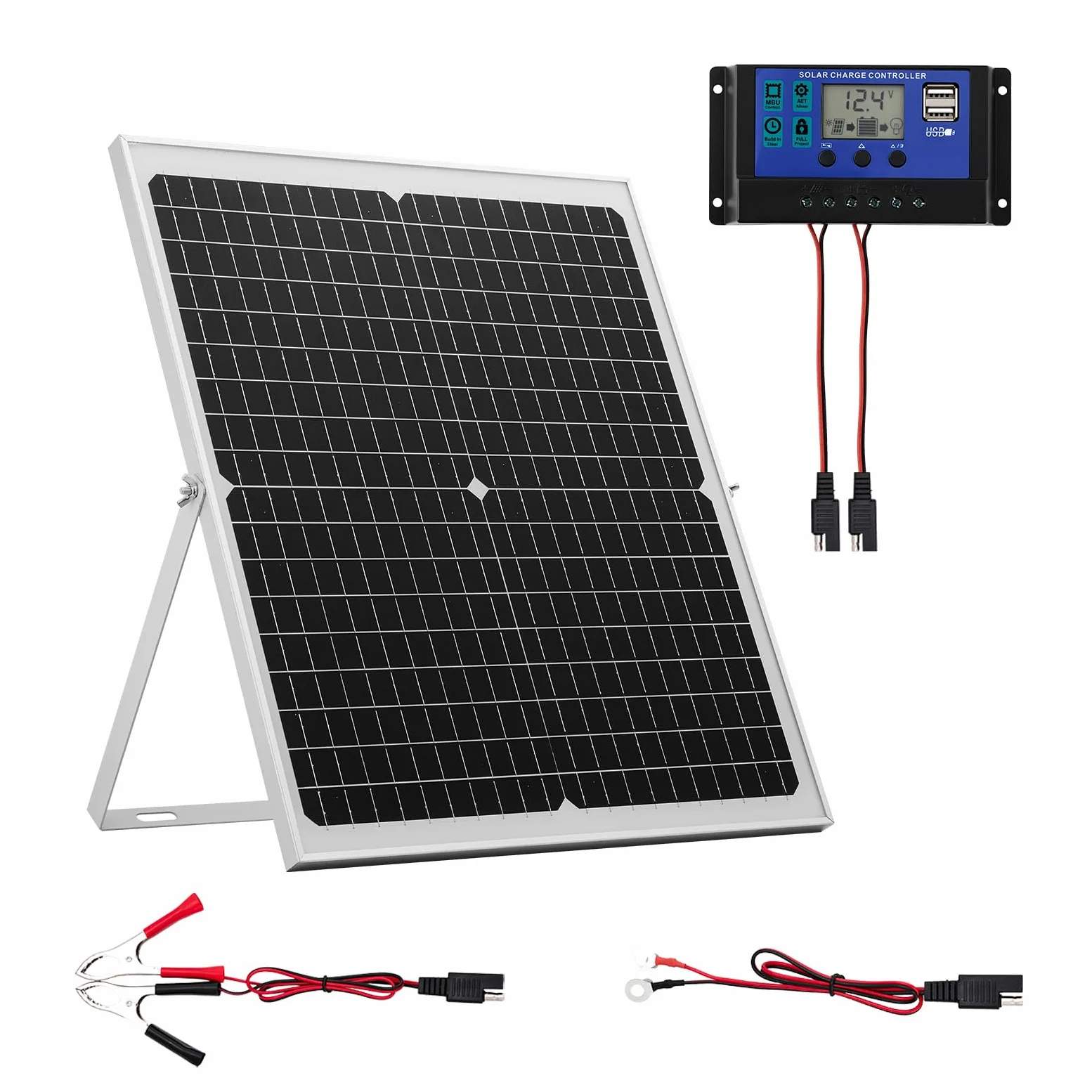 VEVOR Caricabatteria Solare 30 W 12 V MPPT Regolatore IP67 Impermeabile