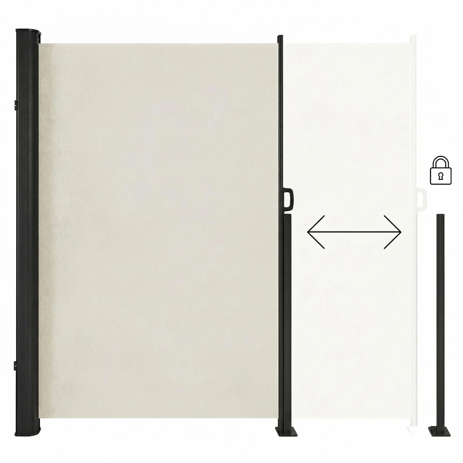 Tenda laterale avvolgibile parasole frangivento 180x300cm alluminio inossidabile separè divisore giardino privacy beige