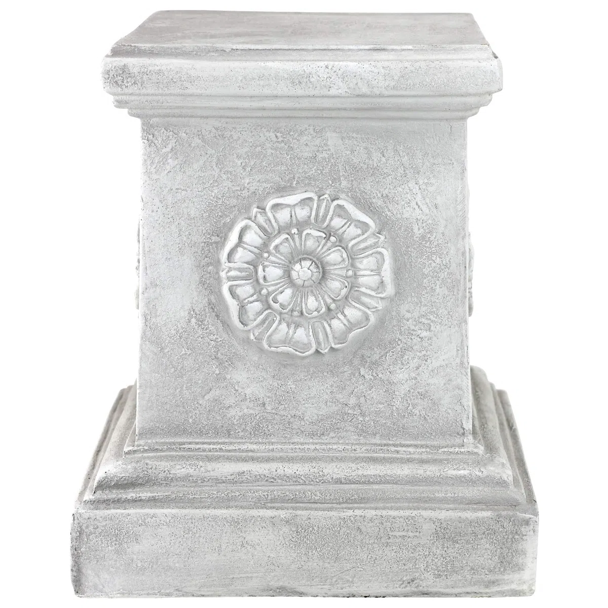 Design Toscano Rosone Inglese Piedistallo scultoreo da Giardino, poliresina, Pietra Antica, 33 cm