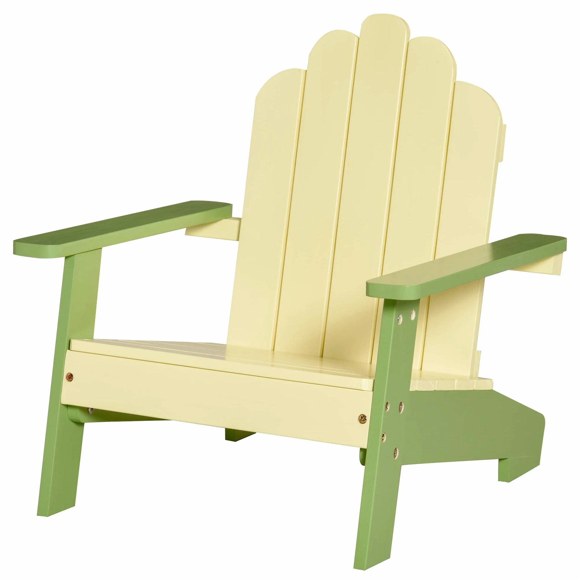 Outsunny Sedia per Bambini da Giardino Adirondack in Legno di Pino Verde
