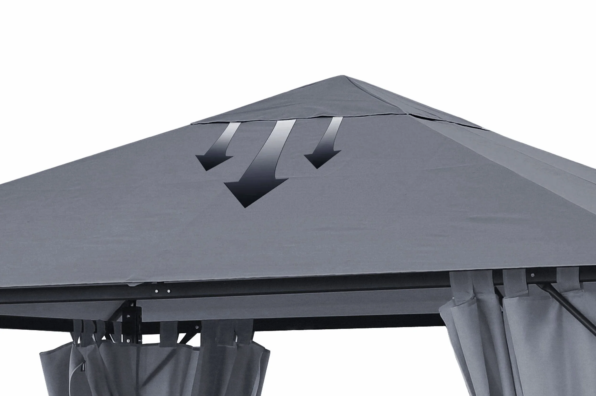 QUICK STAR Tetto di Ricambio per Gazebo Grigio 3x3 m