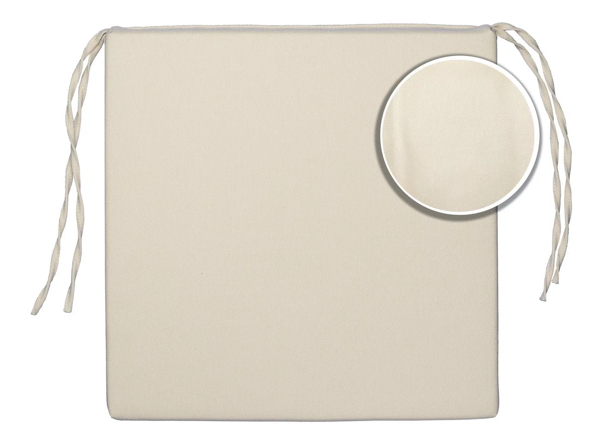 Sunnypillow 4 Cuscini per Sedia con Nastri 40x40 cm 5 cm Spessore per Sedie Panche Interno Esterno Cremoso
