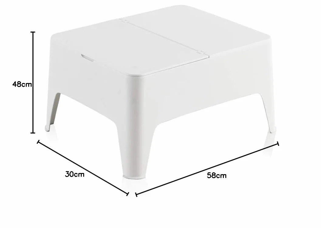 Shaf Alaska Tavolino Da Giardino 58 x 48 x 30 cm Bianco