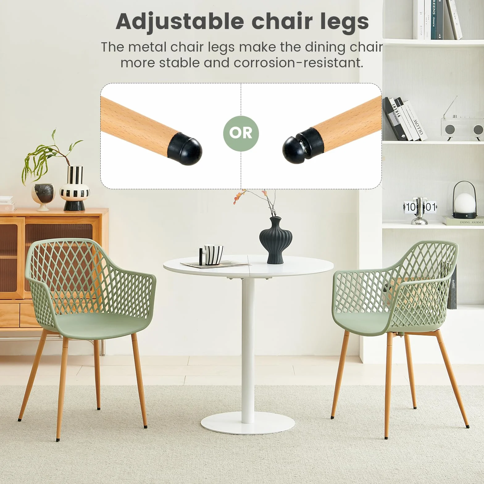 buybyroom Set di 4 Sedie da Giardino con Bracciolo, Sedia da Giardino, Design Moderno e Minimalista, Portata Massima 120 kg