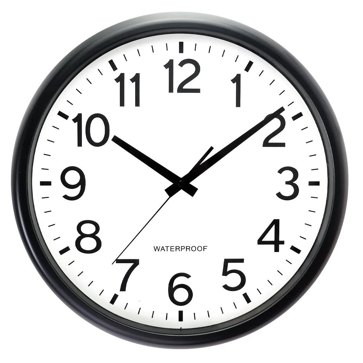 Orologio da giardino, impermeabile, da giardino, resistente alle intemperie, facile da leggere, silenzioso, funzionamento a batteria, per esterni, piscina, balcone, bagno (nero)
