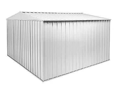Notek Srl Box in Acciaio Zincato Casetta da Giardino in Lamiera 3.60 x 3.45 m x h2.12 m - 150 kg – 12,25 Metri Quadri (Bianco)