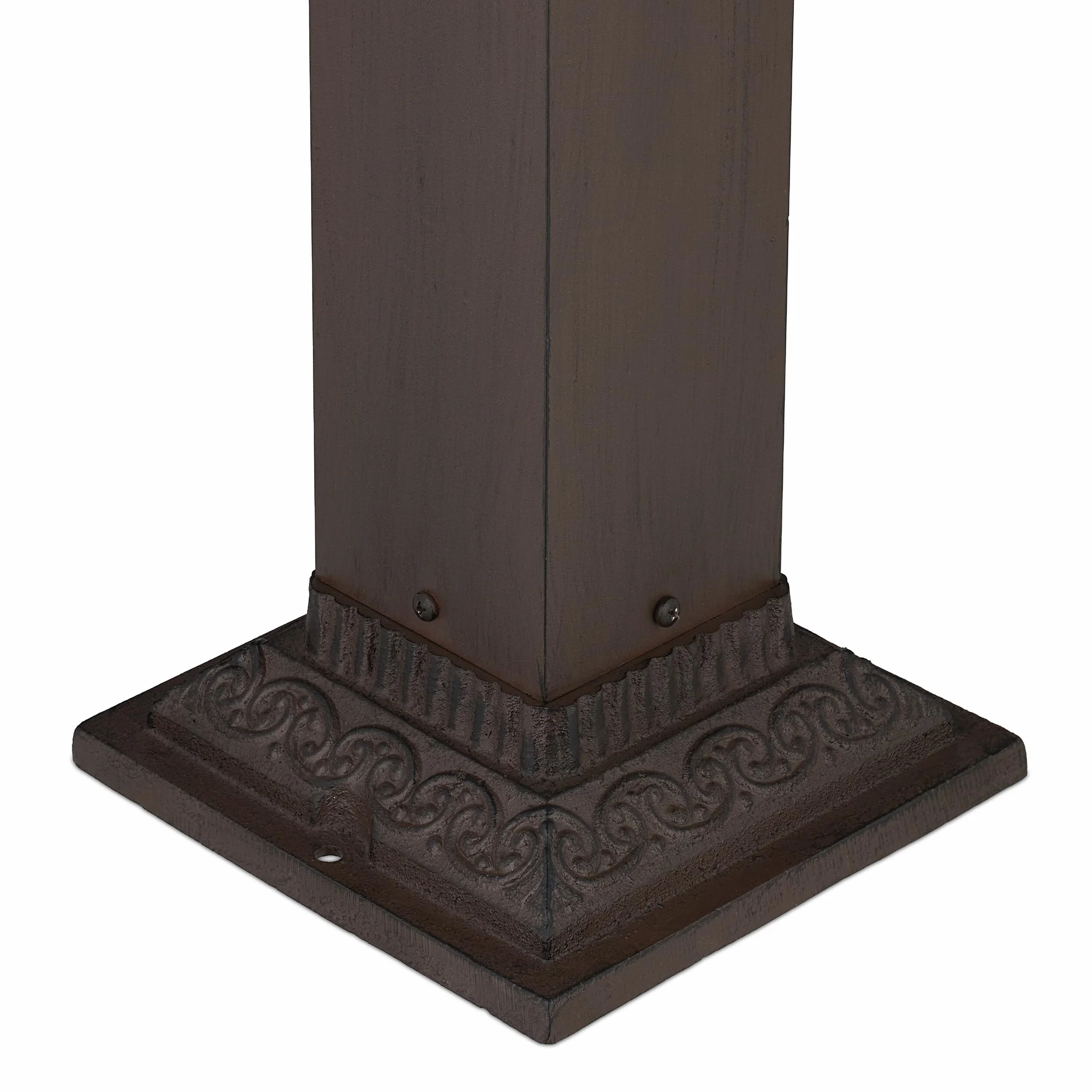 Relaxdays Fontana da Giardino in Stile Antico, Fontanella a Colonna con Rubinetto Esterno, HLP: 81x21x24,5 cm, Marrone