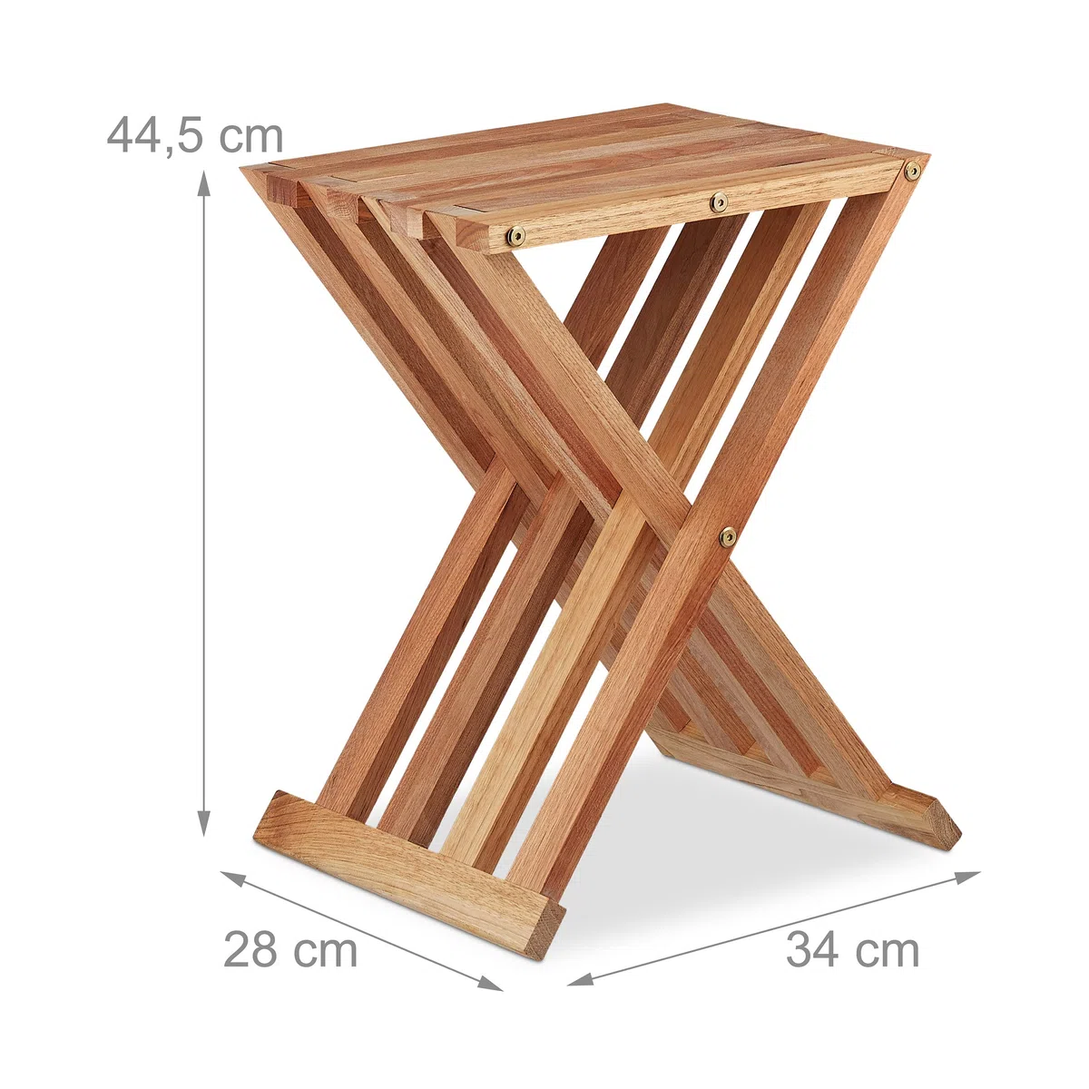 Relaxdays Tavolino Pieghevole Legno Noce 44,5x34x28 cm Marrone Naturale