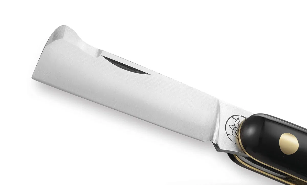 DUE BUOI 202P OT CH Coltello da Innesto Spatola Chiudibile Professionale Alberi da Frutto e Giardinaggio Acciaio Inossidabile Böhler N690 Manico in Plastica
