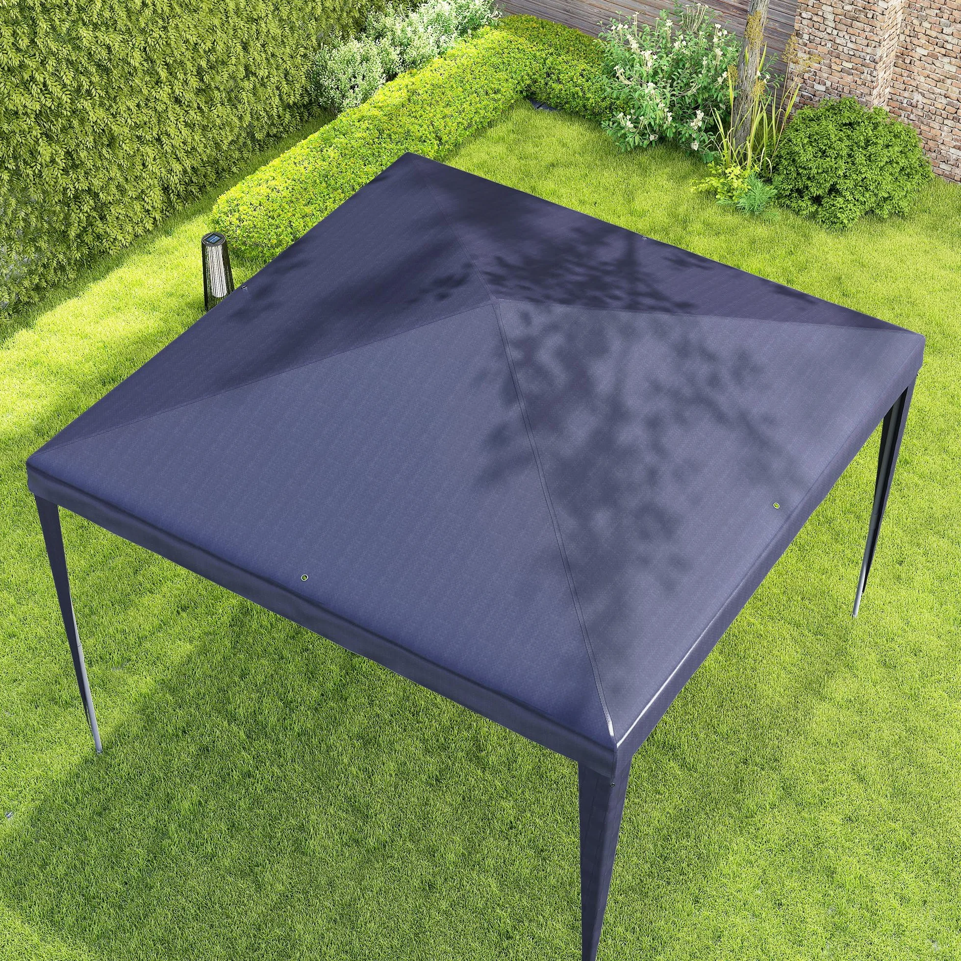 Outsunny Gazebo da Giardino 3x3 m Acciaio PE Protezione UV Blu Scuro