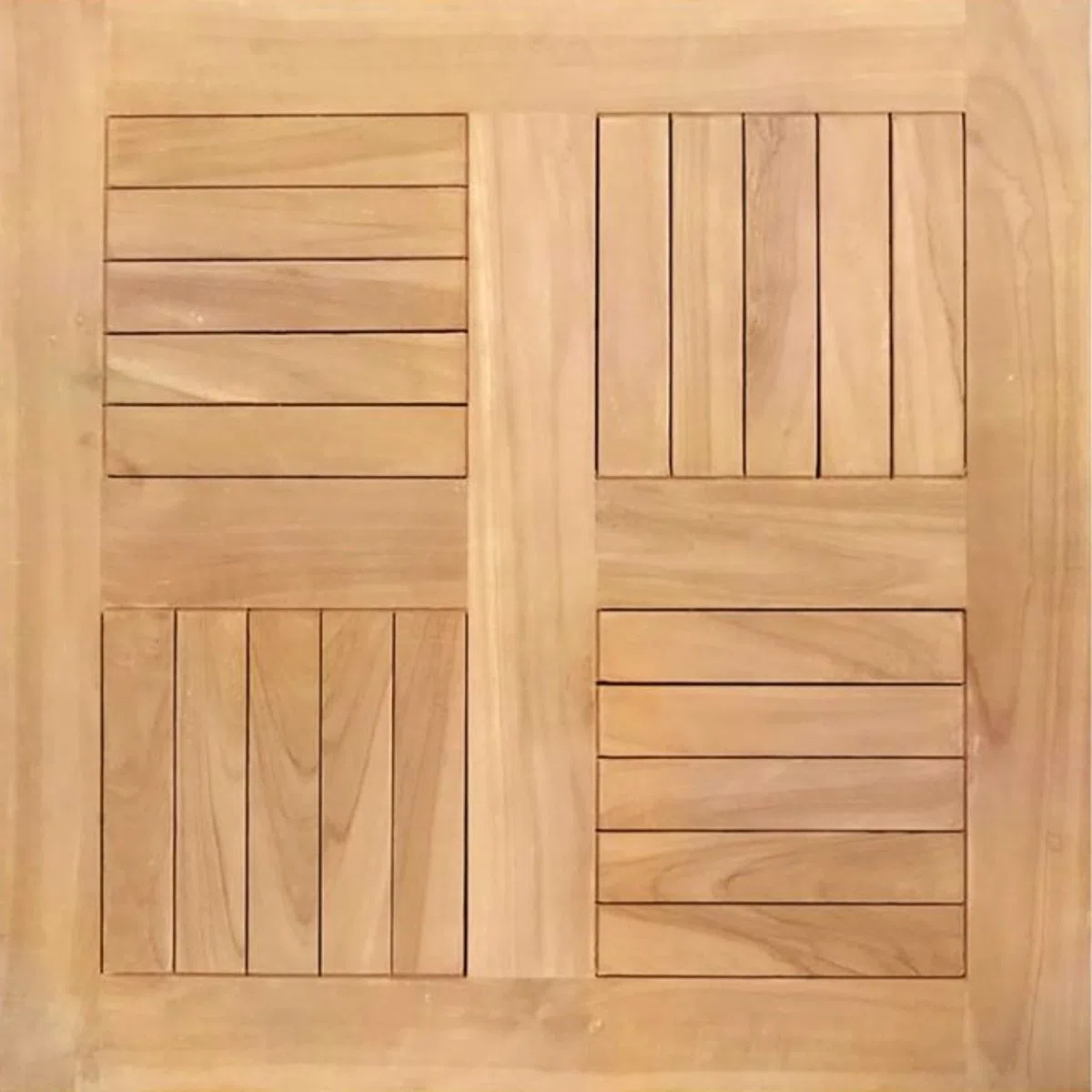 Gruppo Maruccia - Tavolo Quadrato con Top in Legno Teak - Per Bar, Ristoranti, Giardino - Base in Ghisa (80x80 cm)