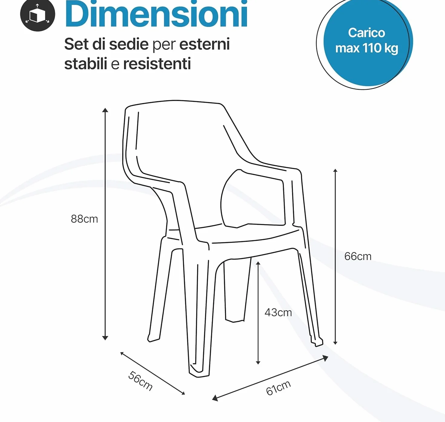 Tomaino Set Tavolo E 6 Sedie Da Giardino In Plastica Allungabile Impilabile Norden Nero