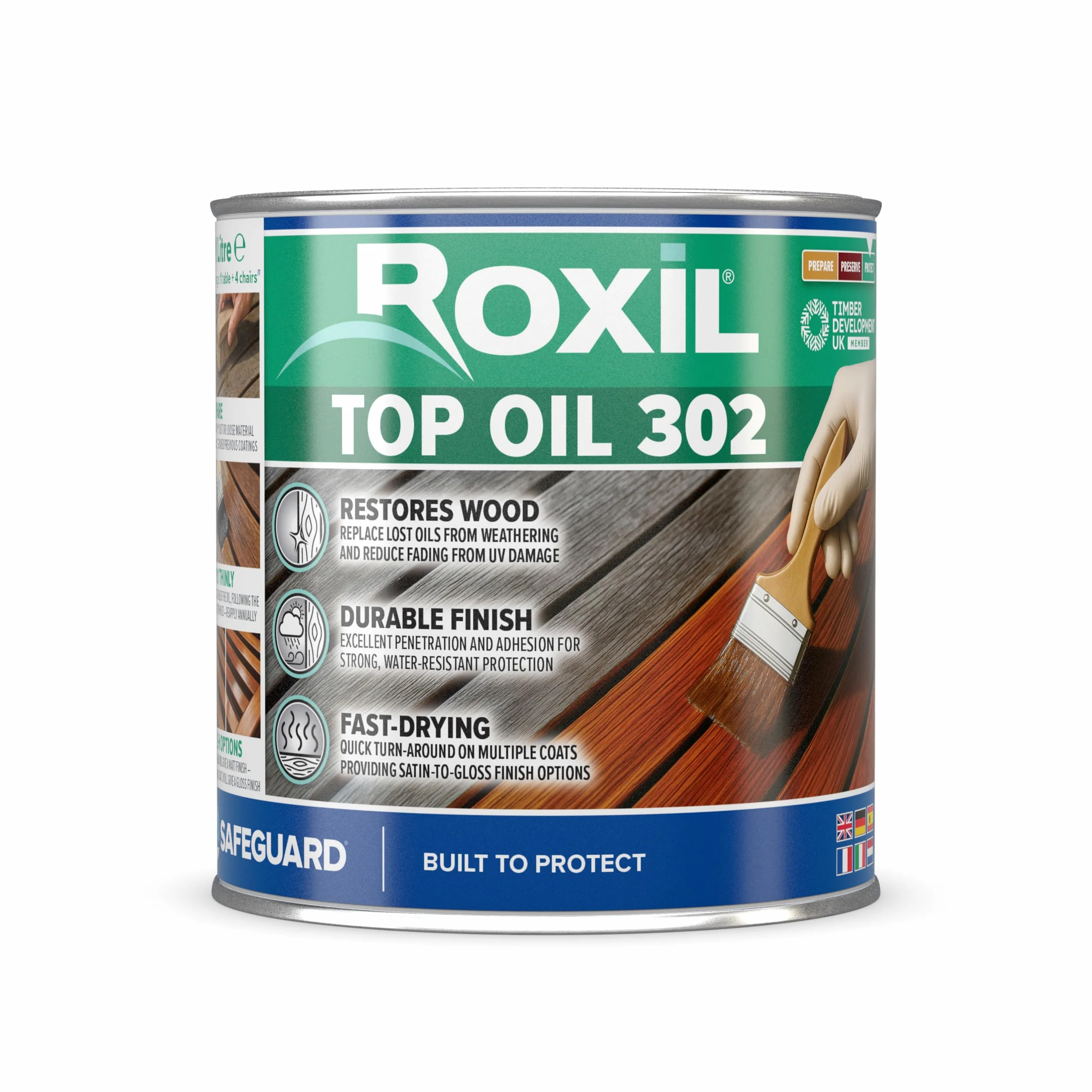 Roxil Olio Impermeabilizzante per Legno Esterno 1L Finitura Opaca Asciugatura Rapida