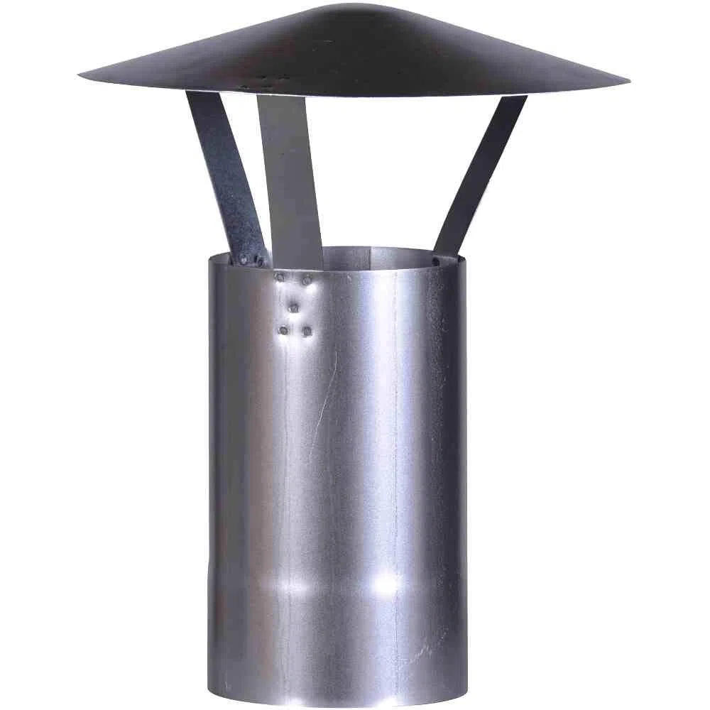 Cappello Antipioggia FireFix A120/RH zincato 420 mm ø 120 mm per Tubi da Forno 0,6 mm Argento