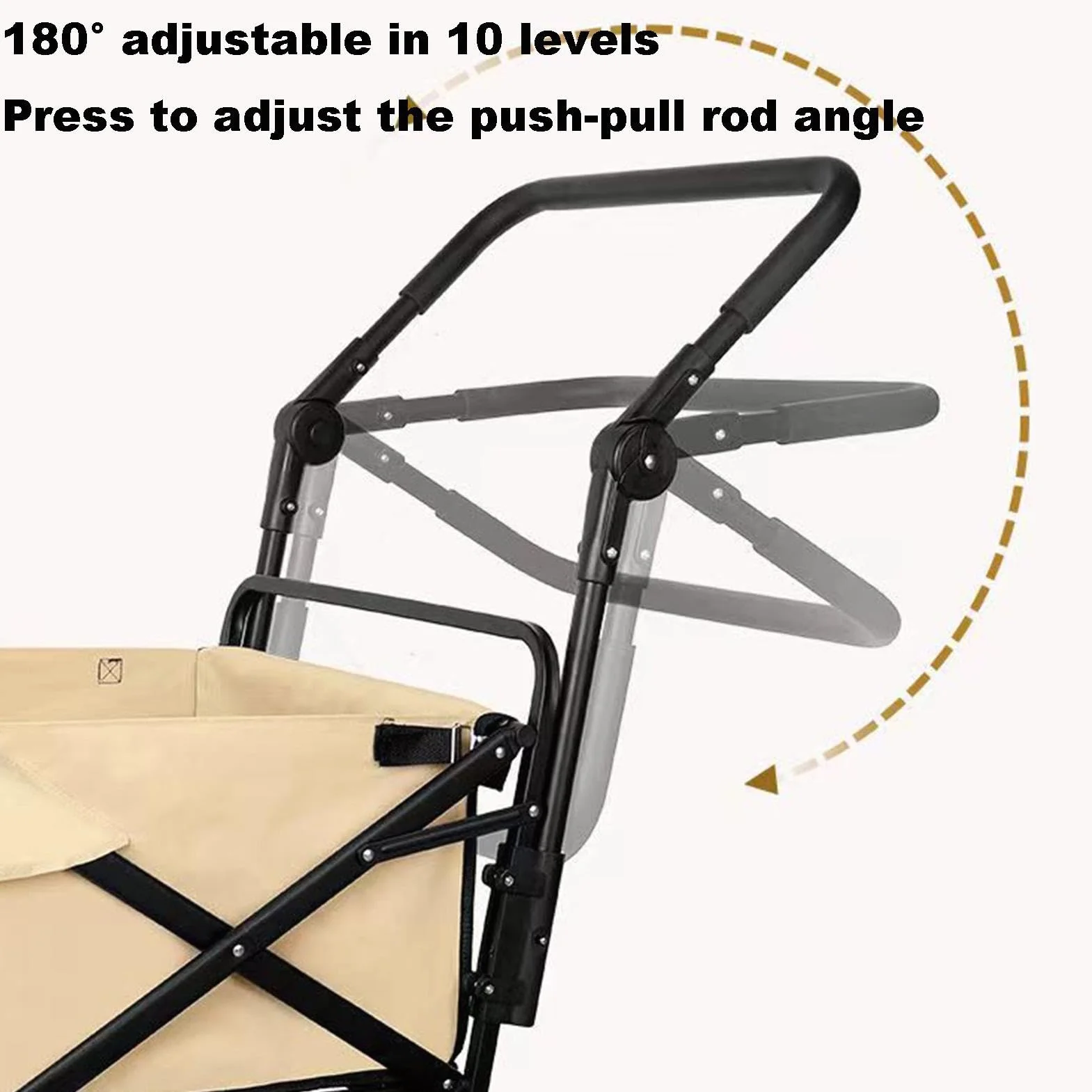 Maniglia per carrello pieghevole industriale, manico quadrato regolabile ergonomico
