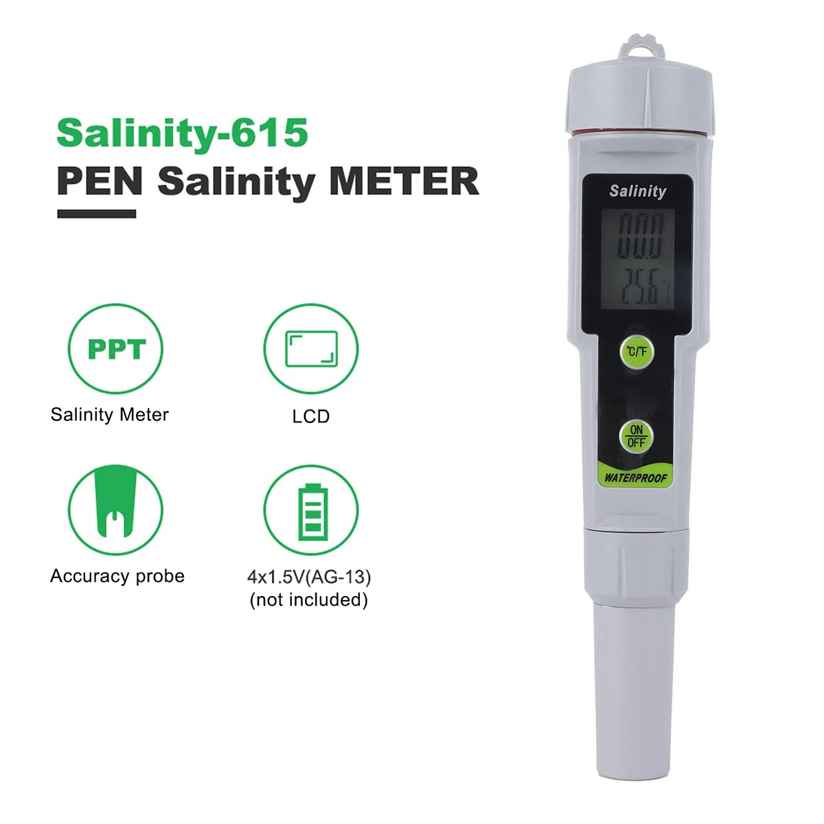 BuyWeek Misuratore di Salinità Digitale 2 in 1 Penna Tester con Cacciavite per Piscine Pesca