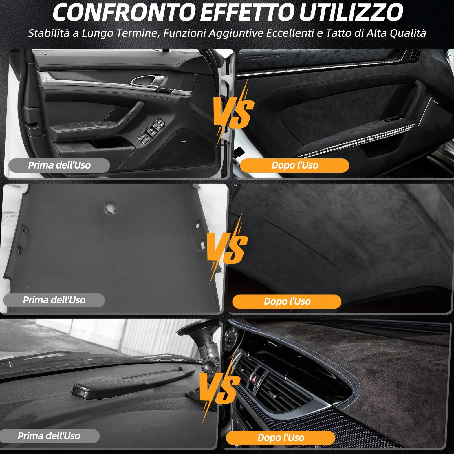 Tettoia in camoscio con dorso in schiuma per interni dell'auto, adatto per la sostituzione di cieli auto, camper, campervan e progetti fai da te (200,7 x 152,4 cm) (nero)