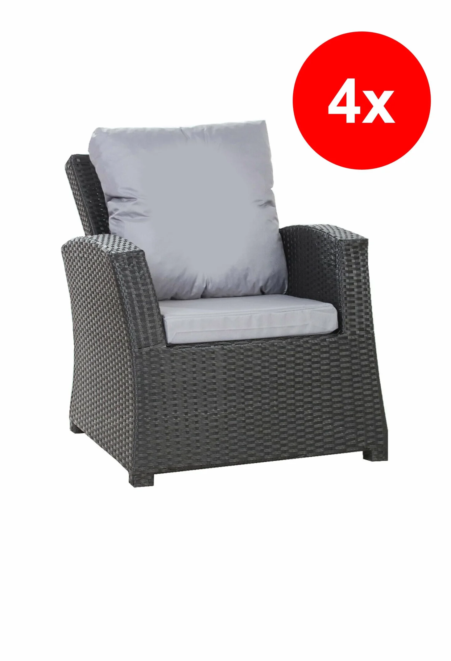 Cuscini Relax per Mobili da Giardino Set di 4, Imbottitura Morbida, Resistente alle Intemperie Grigio Chiaro