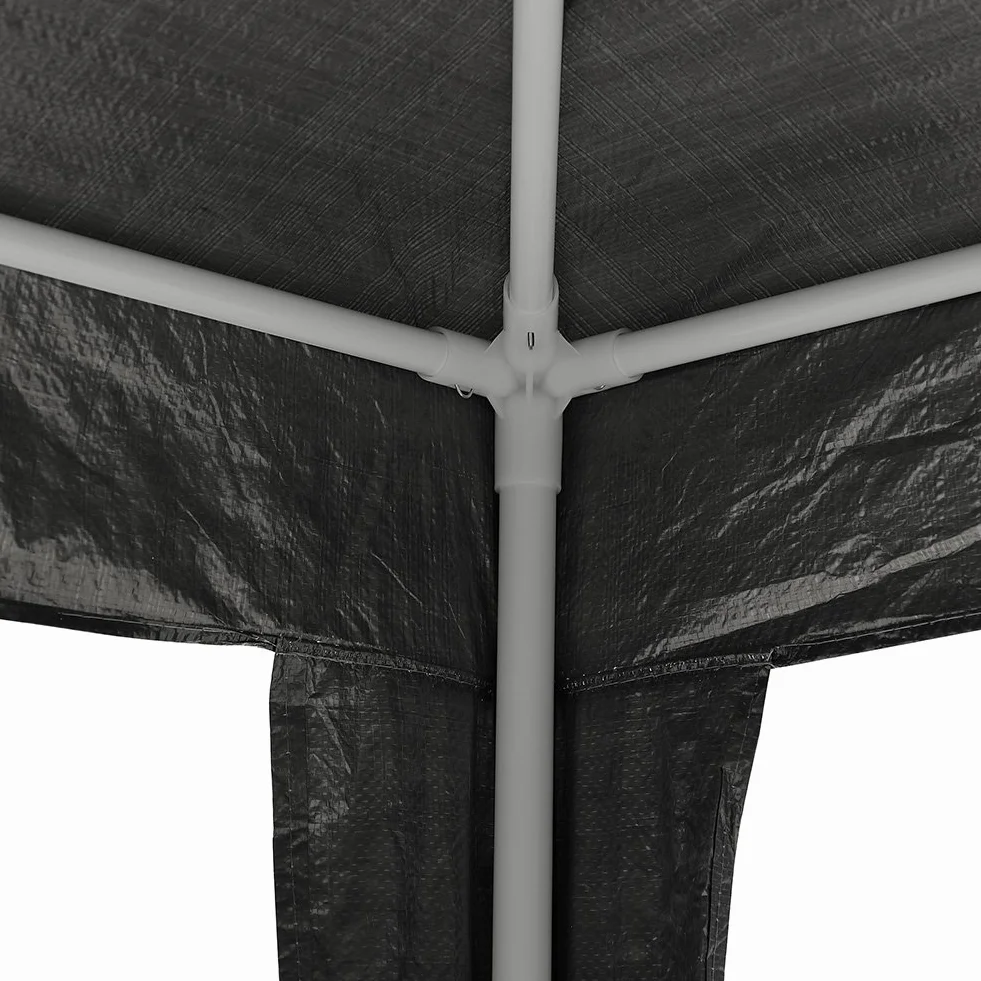 Bakaji Gazebo da Giardino 3x3 mt Struttura Tubolare in Metallo Telo PE Impermeabile Grigio