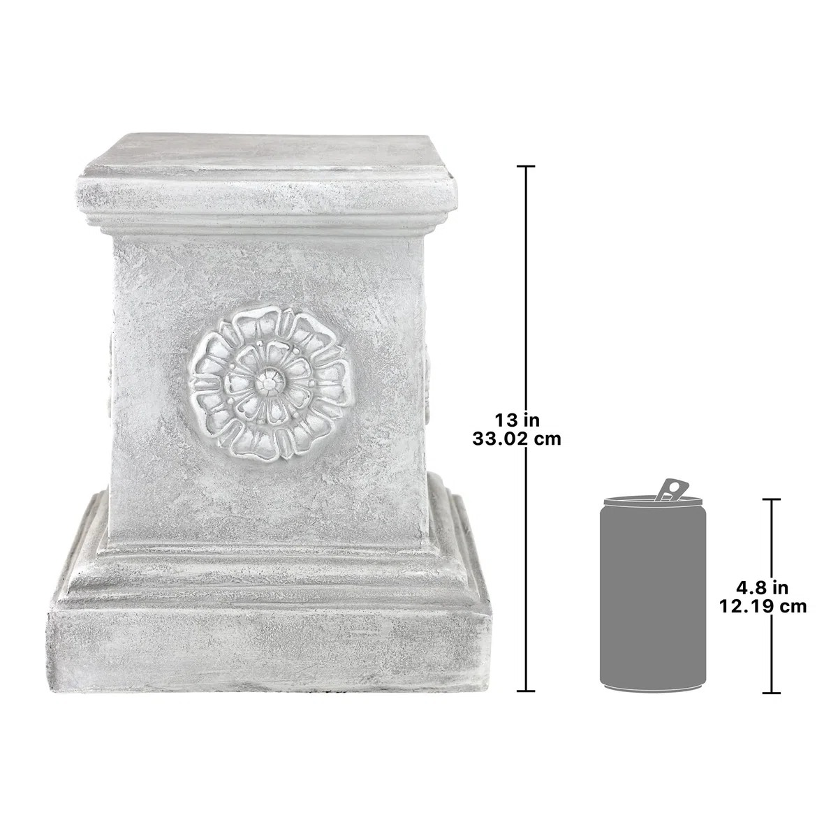 Design Toscano Rosone Inglese Piedistallo scultoreo da Giardino, poliresina, Pietra Antica, 33 cm