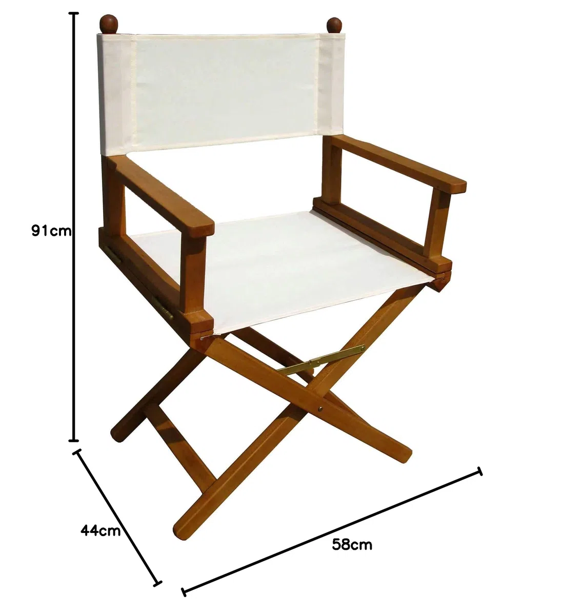 Milani Home Poltrona da Giardino Pieghevole Legno di Acacia con Braccioli Seduta Ecrù